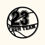 Aangepaste naam metalen muur kunst basketbal naambord sport naambord