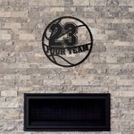 Panneau en Forme de Basket-ball Personnalisé avec Nom Art Mural Enseigne Métale Cadeau pour Amateur de Basket-ball Sport