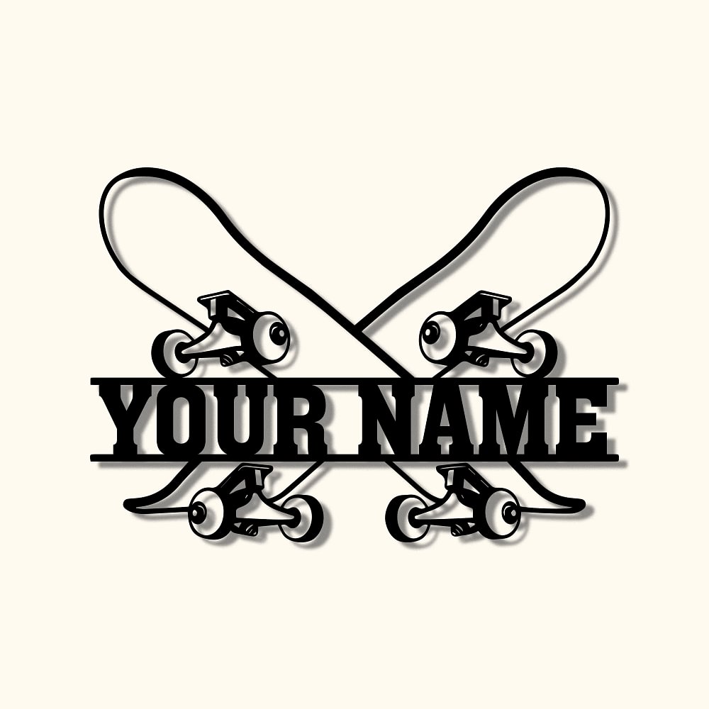 Custom Skateboard Name Sign Skateboarding Room Decoration Metal Wal Art