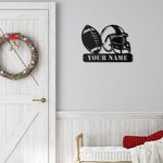 Personalized Football & Caps Metal Decor Gift for Football Player