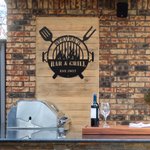 Barbacoa personalizada de metal de pared Arte Signo Decoración