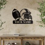 Personalized Football & Caps Metal Decor Gift for Football Player