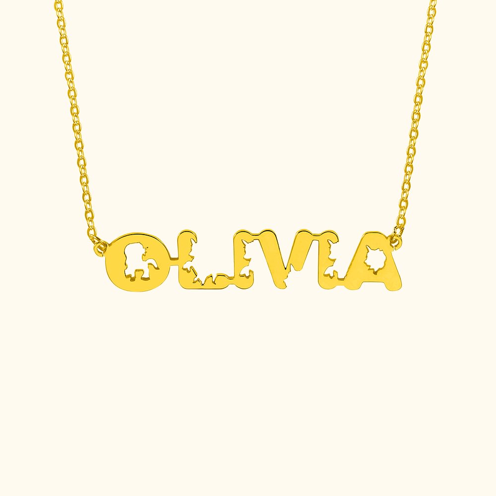 Collier Personnalisé avec Prénom en Licorne Cadeau Anniversaire Fête des Mères pour Elle