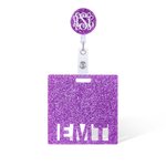 Personalised Retractable Glitter ID Badge Reel and Badge Buddy