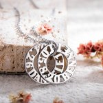 Collier d'anneau Alphanumérique Anglais Personnalisé