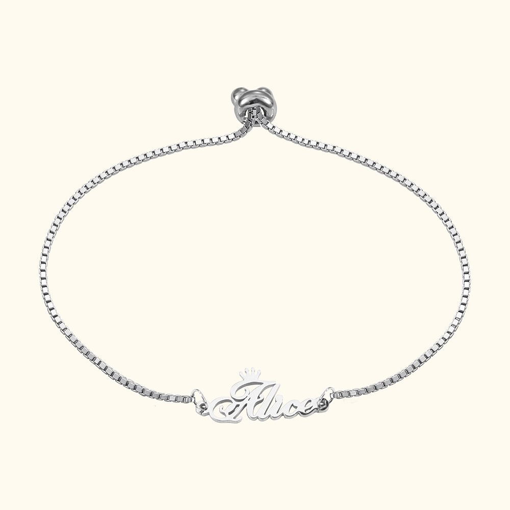 Bracelet personnalisé avec nom de la couronne