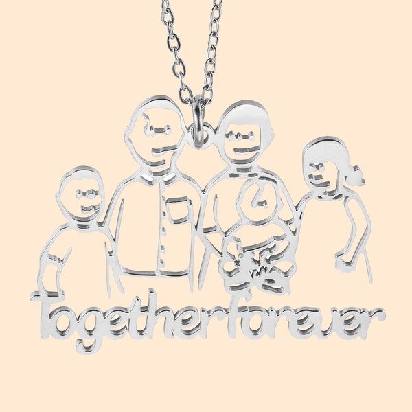 Collar Graffiti Dibujo Infantil Personalizado Regalo para Mamá Abuela