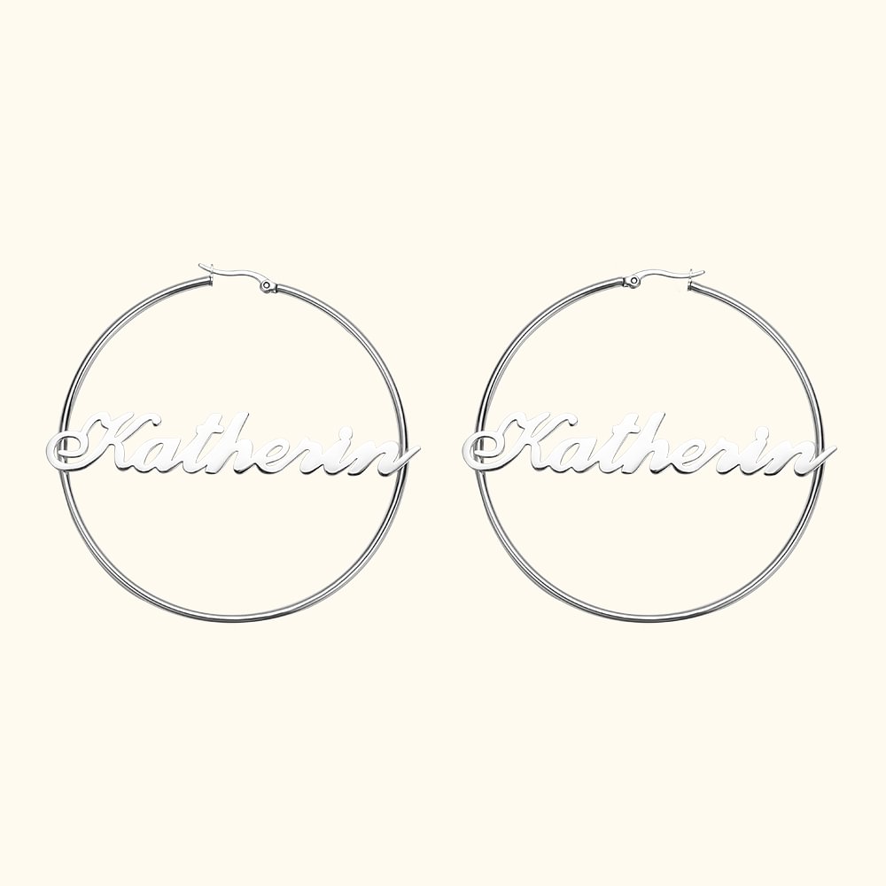Boucles d'oreilles cerceau avec nom personnalisé