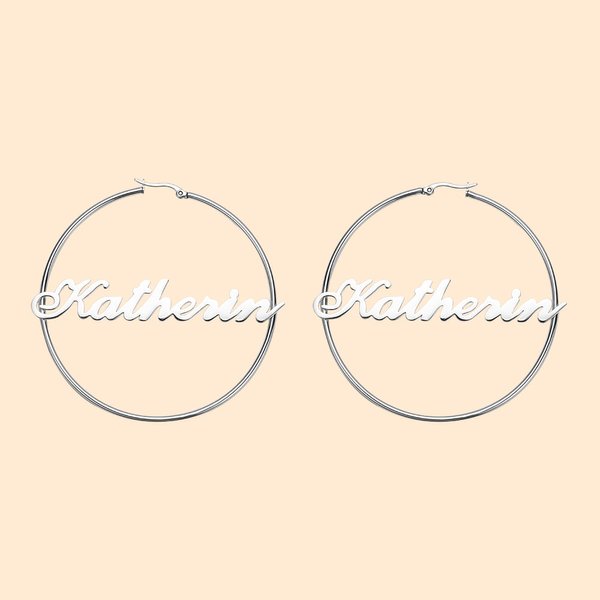 Name Hoop Earrings