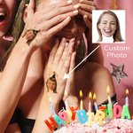 Personalized Waterproof Temporary Face Photo Tattoo Stickers with Name Set of 15 Bachelorette Party Birthday Wedding Favors