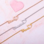 Gepersonaliseerde liefde hart naam hanger ketting minimalistische sieraden verjaardag verjaardagscadeau voor vrouwen