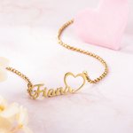 Gepersonaliseerde liefde hart naam hanger ketting minimalistische sieraden verjaardag verjaardagscadeau voor vrouwen