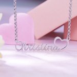 Gepersonaliseerde liefde hart naam hanger ketting minimalistische sieraden verjaardag verjaardagscadeau voor vrouwen