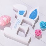 Personalized Easter Glitter Bunny Rose Alphabet Decoration with Name Easter Gift for Kids