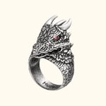 Medieval Gothic Dragon Birthstone Men's Ring