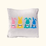 Housse de Coussin Motif Lapin Coeur Accessoire Personnalisé avec Nom Cadeau de Pâques pour Famille