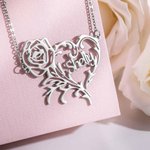Custom Rose Necklace with Heart