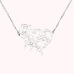 Custom Rose Necklace with Heart