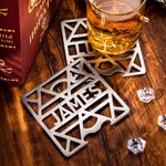Personalized Name Stainless Steel Coaster Bottle Opener