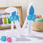 Personalized Easter Glitter Bunny Rose Alphabet Decoration with Name Easter Gift for Kids