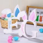 Personalized Easter Glitter Bunny Rose Alphabet Decoration with Name Easter Gift for Kids
