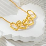 Collar personalizado con el nombre de la familia con 1-10 corazones