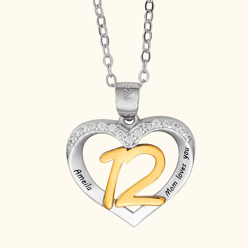 Collier Cœur Personnalisé avec Date de Naissance et Gravure Cadeau Anniversaire pour Enfant Fille