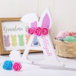 Personalized Easter Glitter Bunny Rose Alphabet Decoration with Name Easter Gift for Kids