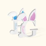 Personalized Easter Glitter Bunny Rose Alphabet Decoration with Name Easter Gift for Kids