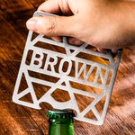 Personalized Name Stainless Steel Coaster Bottle Opener