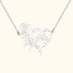 Custom Rose Necklace with Heart