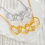 Collar personalizado con el nombre de la familia con 1-10 corazones
