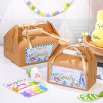 Custom Cardboard Easter Candy Box Treat Bag Gift Bag with Name Set of 3
