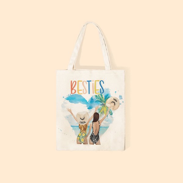 Besties' Beach Style Canvas Bag