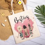 Customized Besties' Back Beach Holiday Style Canvas Bag