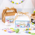 Custom Cardboard Easter Candy Box Treat Bag Gift Bag with Name Set of 3