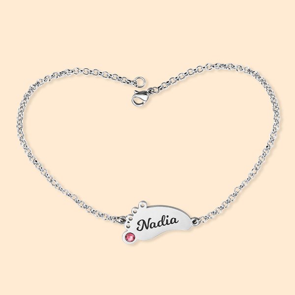 Custom Birthstone Baby jalat nimi rannekoru