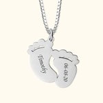 Collier Pieds Prénoms Personnalisés Collier avec Prénom Bébé Cadeau Anniversaire Fête pour Femme