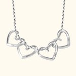 Collar personalizado con el nombre de la familia con 1-10 corazones