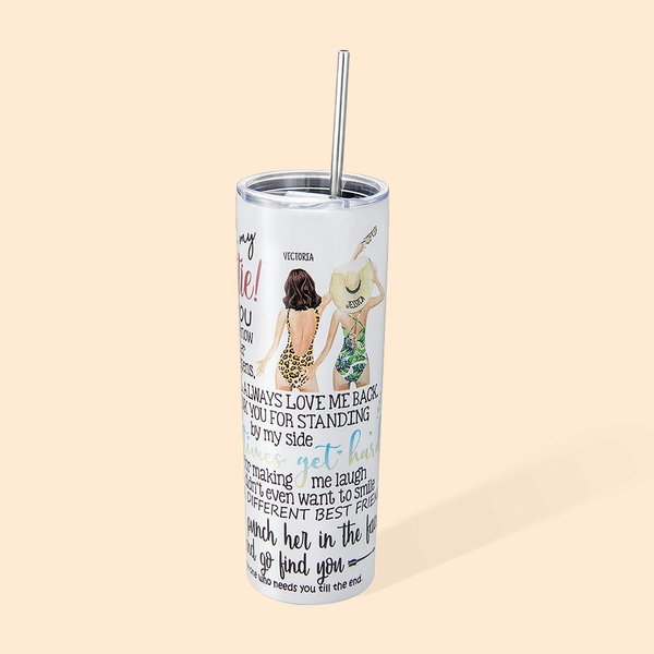 Personalisierte Besties' Back Thermoskanne für beste Freundinnen