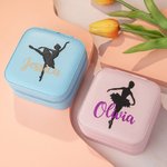 Personalised Ballet Pose Silhouettes Mirror Jewellery Case with Glittery Name Birthday Mother's Day Gift for Ballet Lover