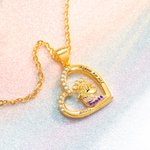 Personalisierte Herz Fantasy Einhorn Halskette für Frauen Mädchen