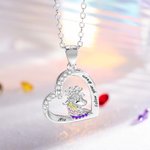 Personalisierte Herz Fantasy Einhorn Halskette für Frauen Mädchen