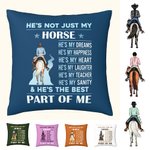 Personalizar No es sólo mi caballo Funda de cojín Funda de cojín para ella