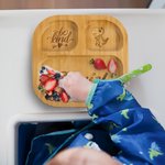 Personalized Square Bamboo Suction Plates for Baby