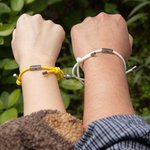 Personalized Name & Symbols Magnetic Matching Bracelet Set of 2 Adjustable Braided Bracelet Valentine's Day Anniversary Gift for Couple Best Friend