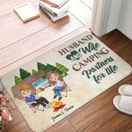 Personalised Enjoyable Camping Life Welcome Doormat with Name Birthday Housewarming Gift for Couple