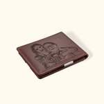 Personalized Leather Photo Wallet with Money Clip for Father's Day