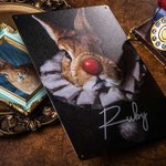 Vintage Tinplate Renaissance Animal Painting Portrait