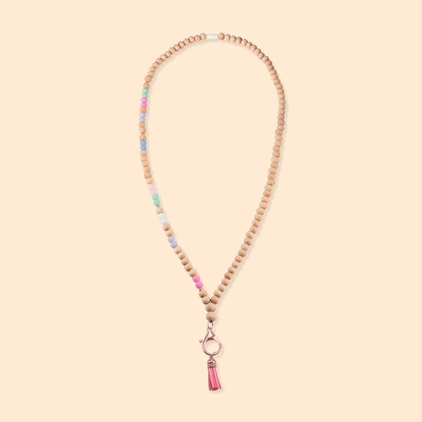 Lanyard personnalisé en bois et perles de code Morse